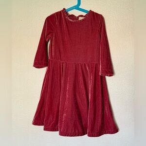 Mini Boden pink velour dress size 7-8